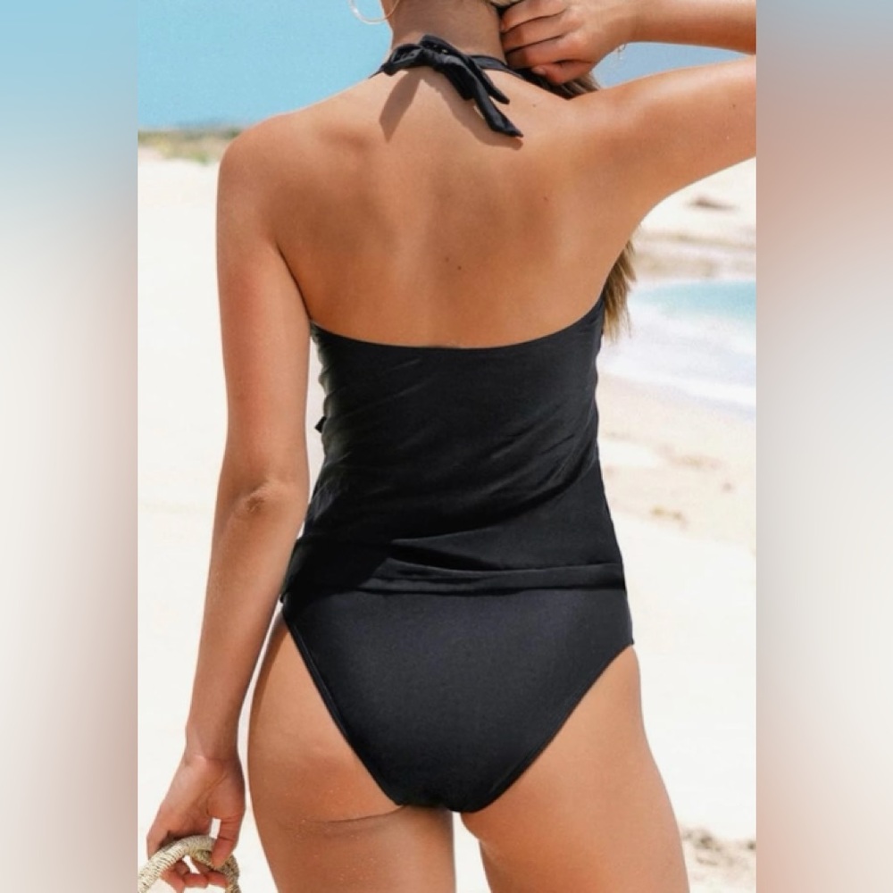 🆕 CUPSHE 2 PIECE NAVY TAKINI SWIMSUIT - Picture 3 of 10